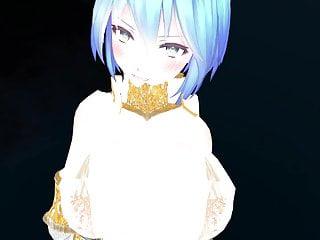 Mmd blauen Haar süsse pinke Pussy