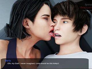 Notgeile Stiefmutter wichst jungen Kerl im Büro